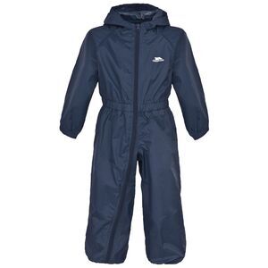 Trespass Little Kids Unisex Dripdrop Padded Waterproof Rain Suit / Navy Blue